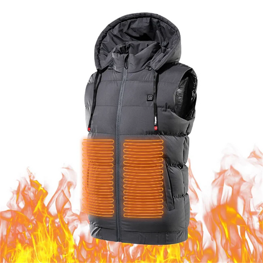 Gilet chauffant rechargeable pour homme, veste chauffante légère avec capuche amovible, gilet chauffant pour la randonnée