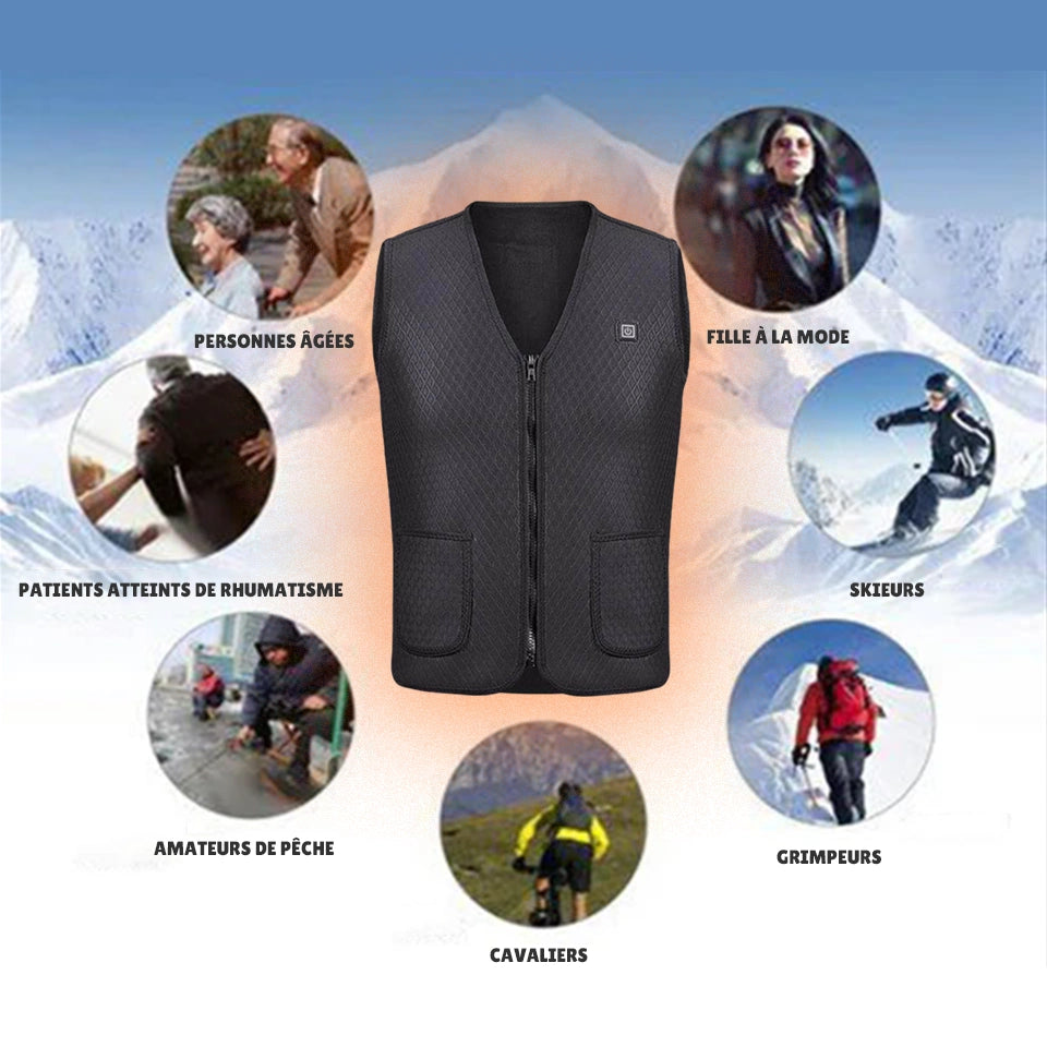 Gilet chauffant rechargeable pour homme/femme