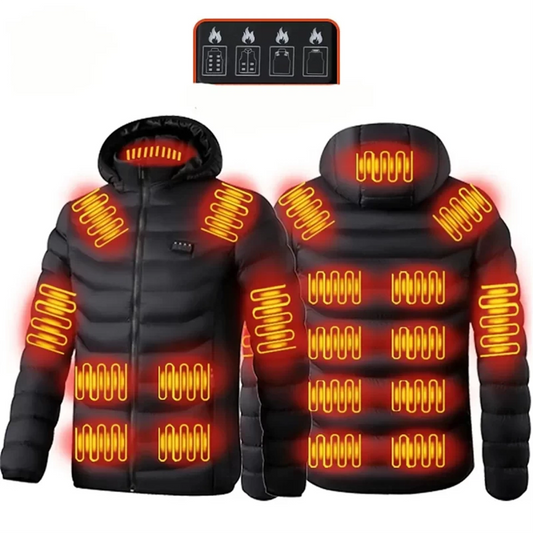 Veste d'hiver chauffante USB avec 19 zones de chauffage pour hommes et femmes